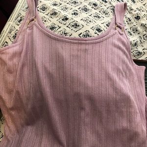 Jennifer Lopez shimmery lavender tank top gold O rings size M new with tags